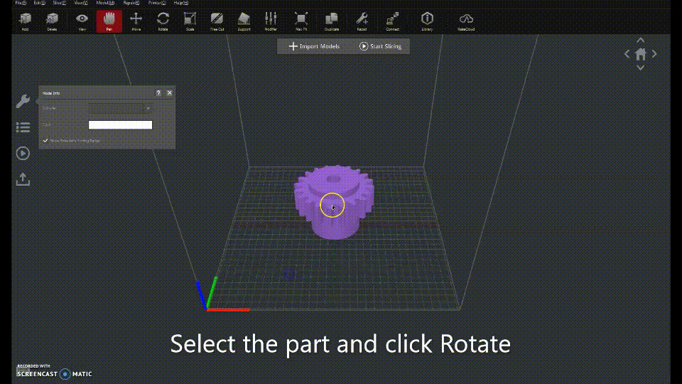 rotating a model in ideaMaker
