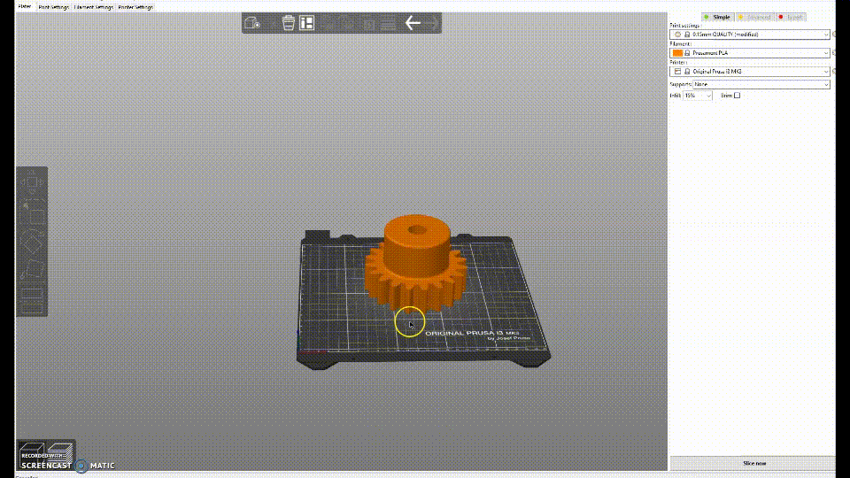 GIF of viewing controls in PrusaSlicer