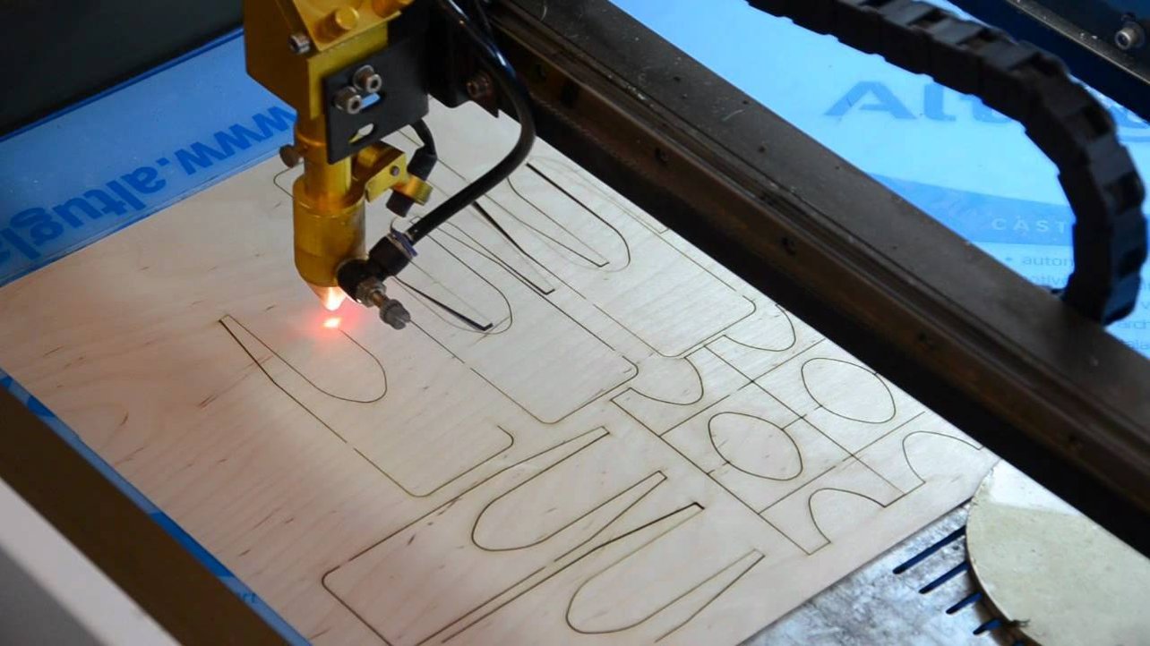 Image of a laser cutter cutting