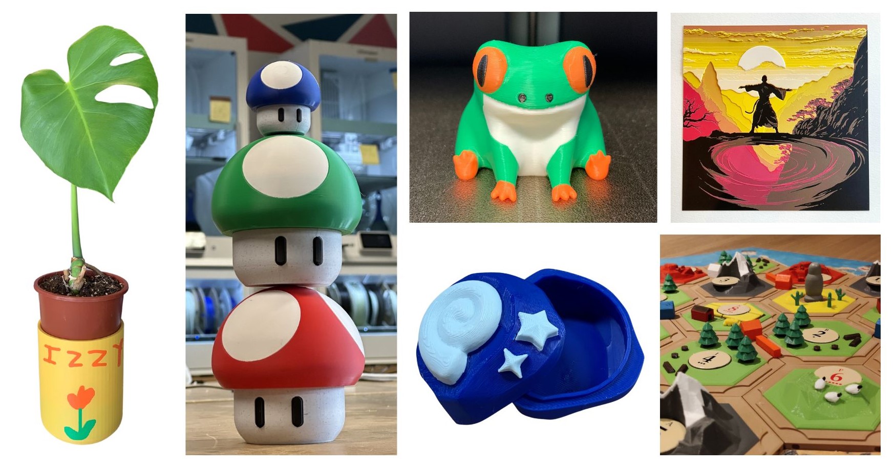 Multi-colour printing examples