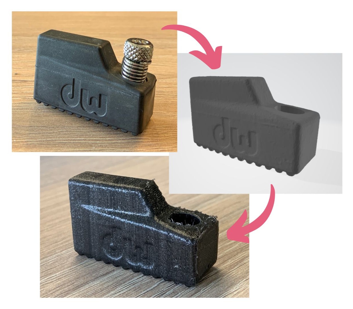 3D scanned drum foot