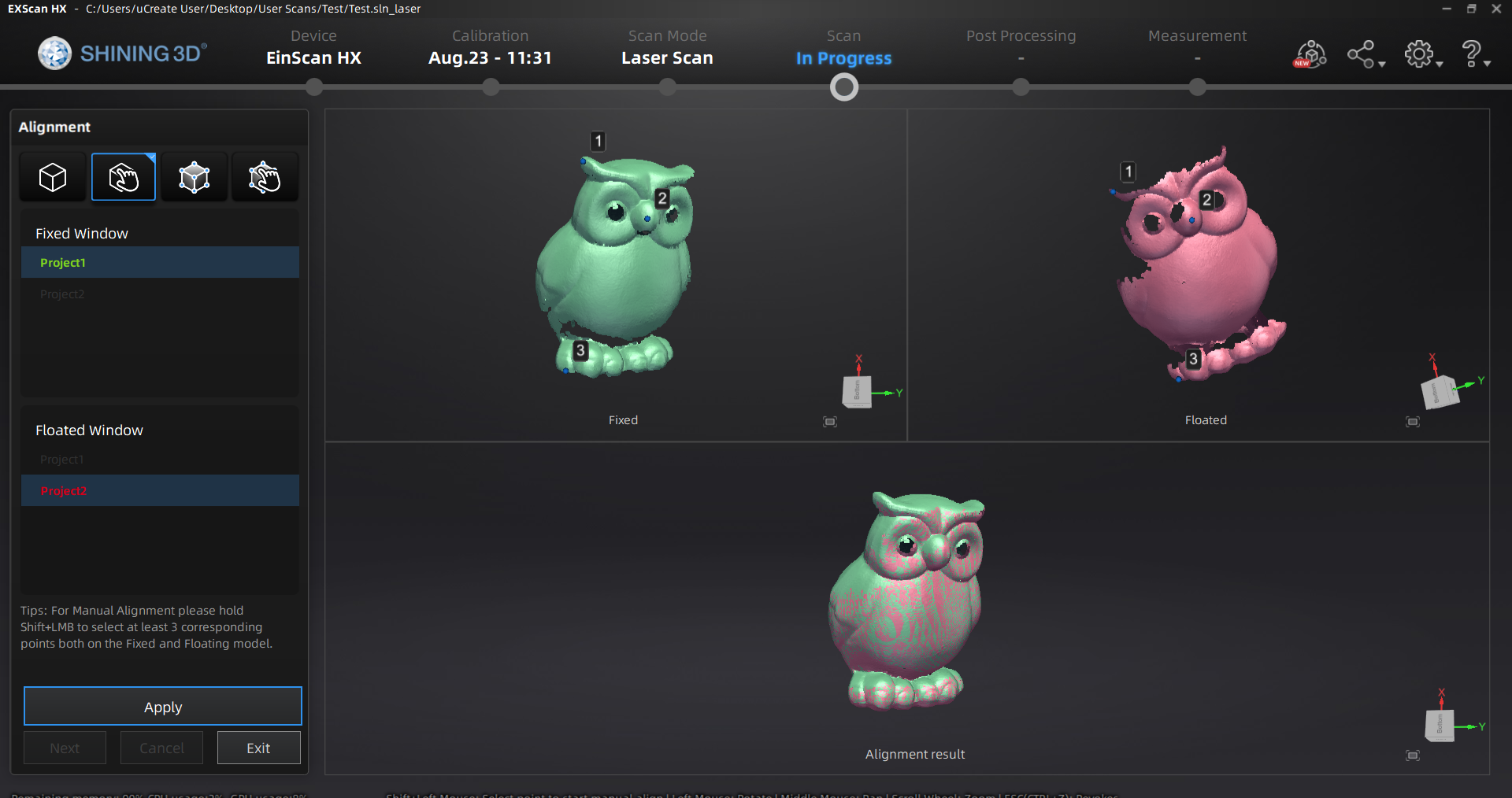 Aligning scans