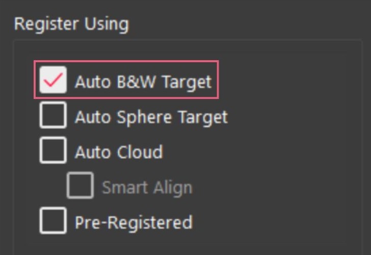 Auto black and white target