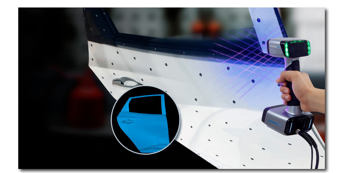 EinScan HX scanning a car door