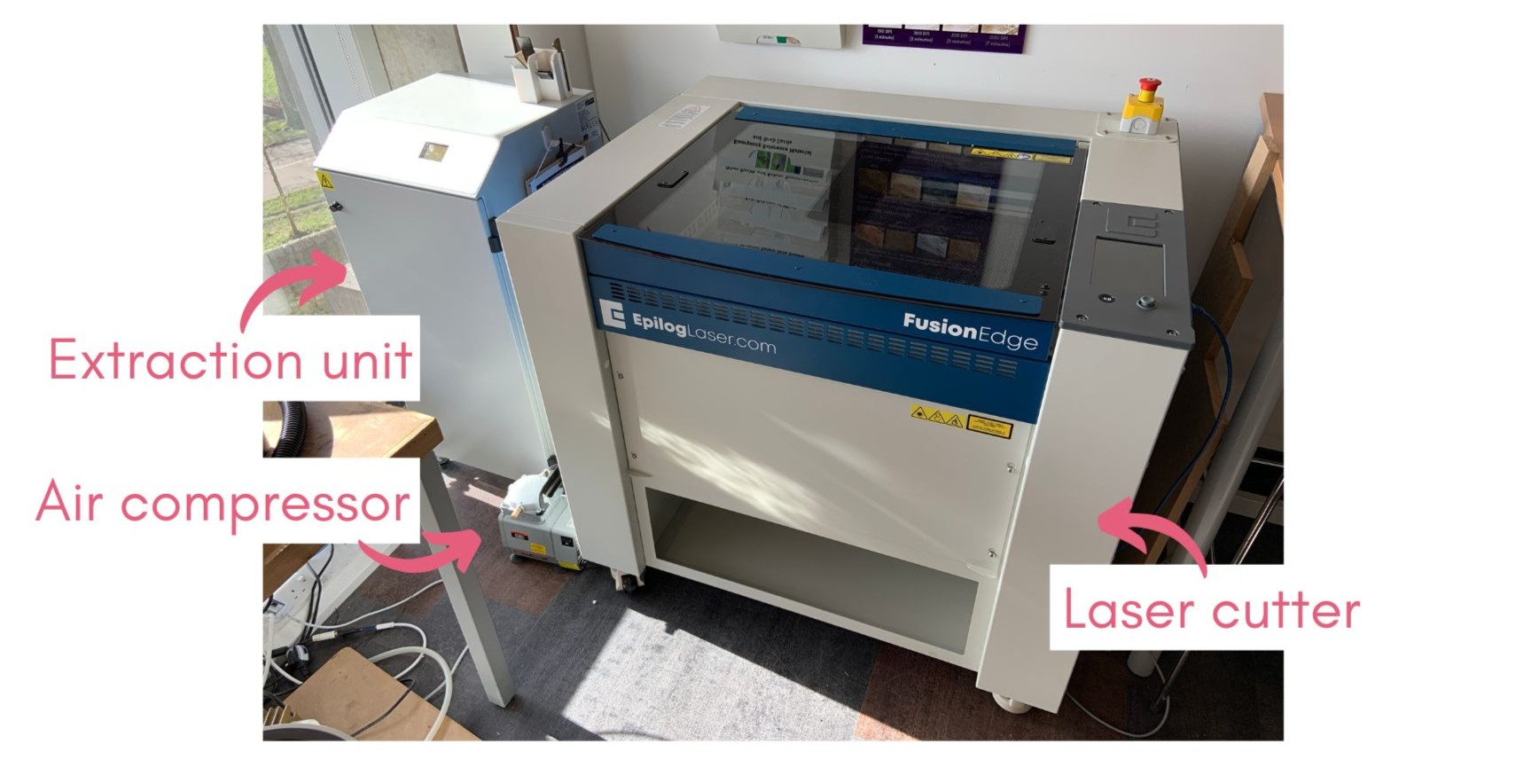 Laser cutter set up
