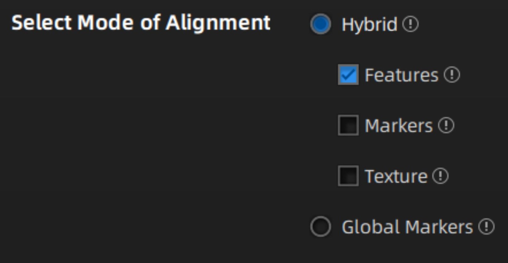 Alignment mode