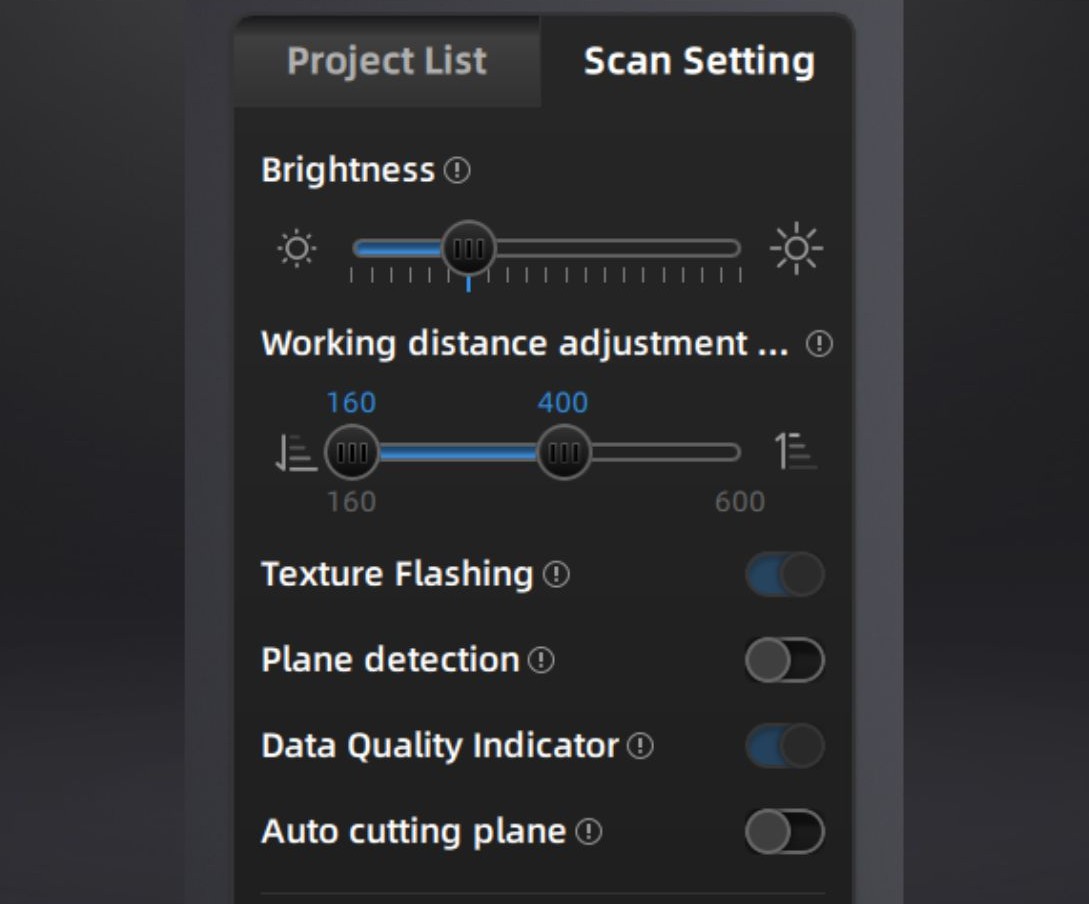 Einstar scan settings