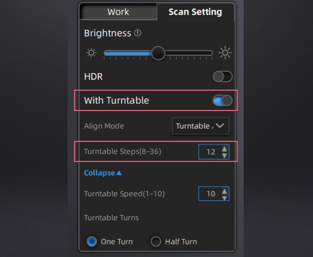 With turntable