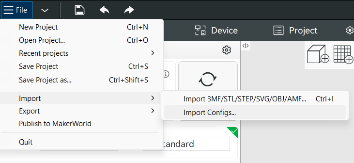 Import configs bundle