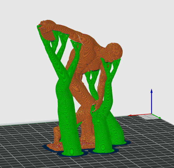 Model with tree supports