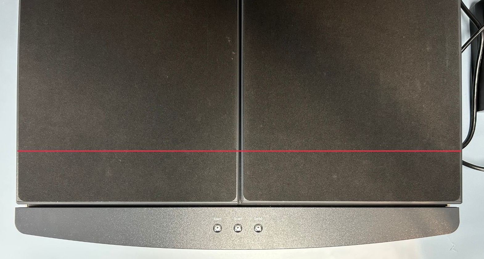Bookeye scanner bed - red line