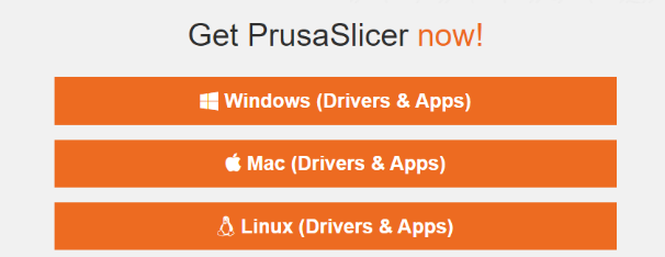 Download buttons for PrusaSlicer