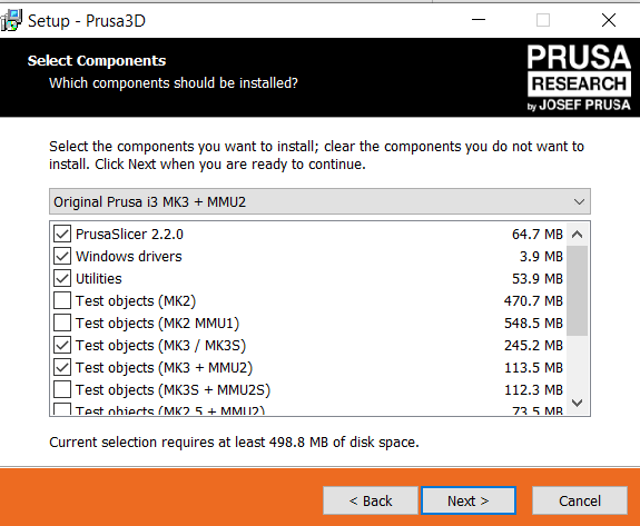 PrusaSlicer Setup Wizard